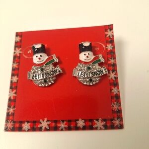 Christmas Holiday Snowman - Let it Snow Holiday earrings - New